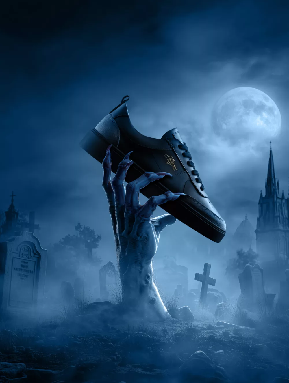 Algori halloween potography. Original product photo + Ai background